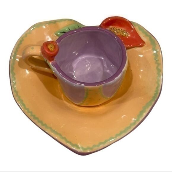 Vintage Bella Casa by Ganz tea cup set with saucer in perfect condition - Picture 3 of 8